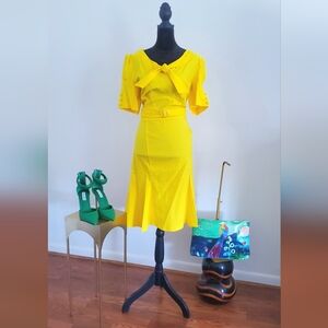 Chic Yellow A-Line Dress